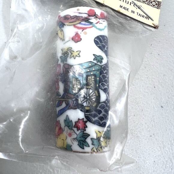 Vintage Ceramic Asian Style Umbrella Holder Stand Dollhouse Miniature 1:12 - Picture 2 of 4